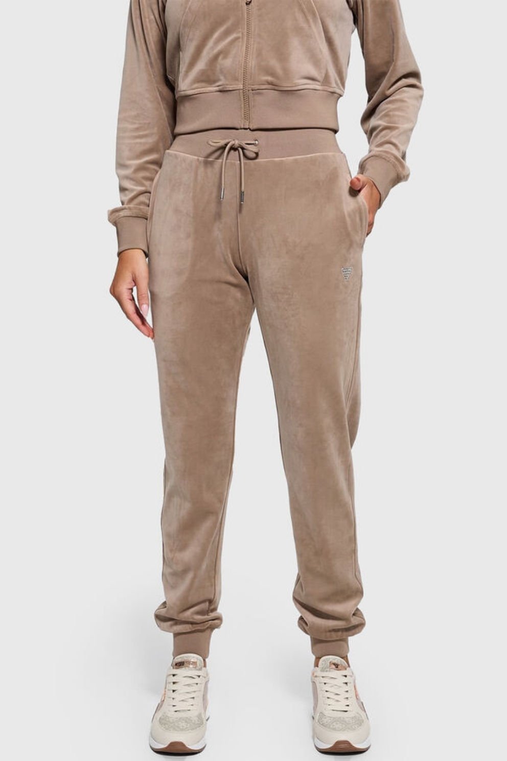 Guess Kadife Jogger Pantolon Bej