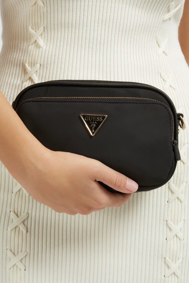Guess Gemma Saffiano Mini Omuz Çantası Siyah