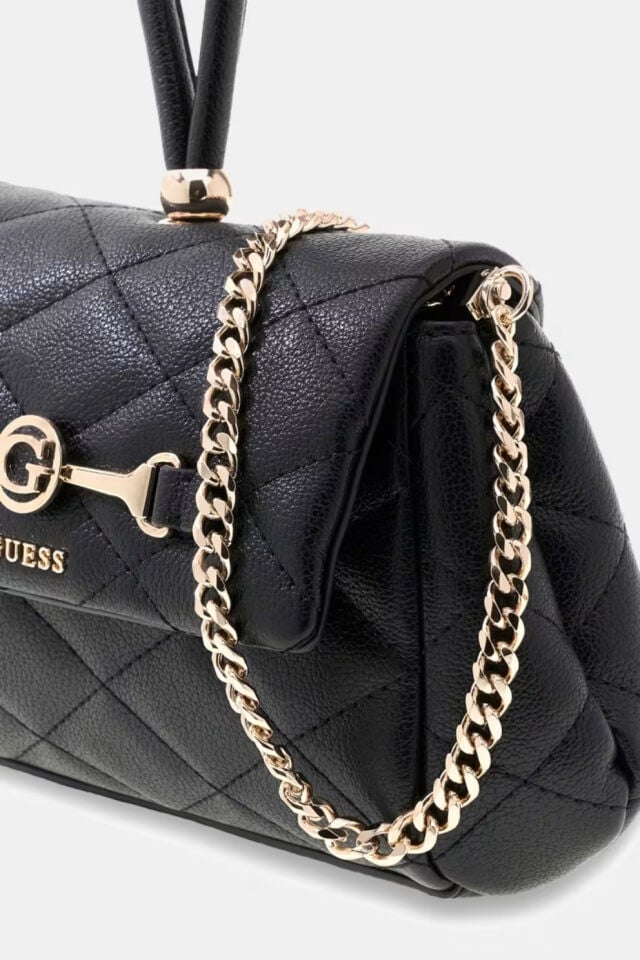 Guess Frances Mini Kapaklı Çapraz Askılı Çanta Siyah