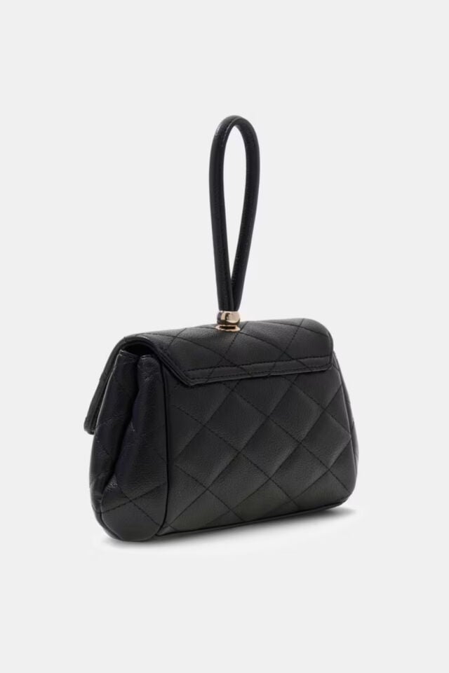 Guess Frances Mini Kapaklı Çapraz Askılı Çanta Siyah