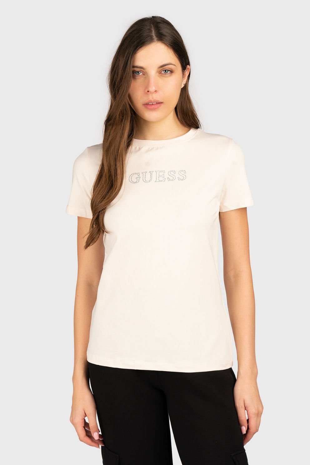 Guess Briana Kısa Kollu Tişört Ekru