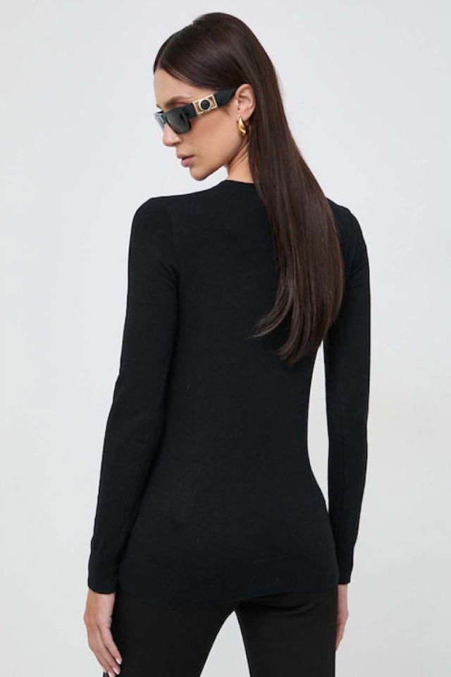 Guess Önü Taş Logolu Kazak Siyah