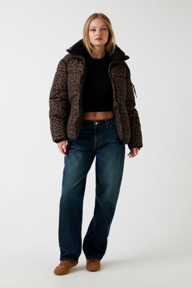 Guess Animalier Şişme Mont