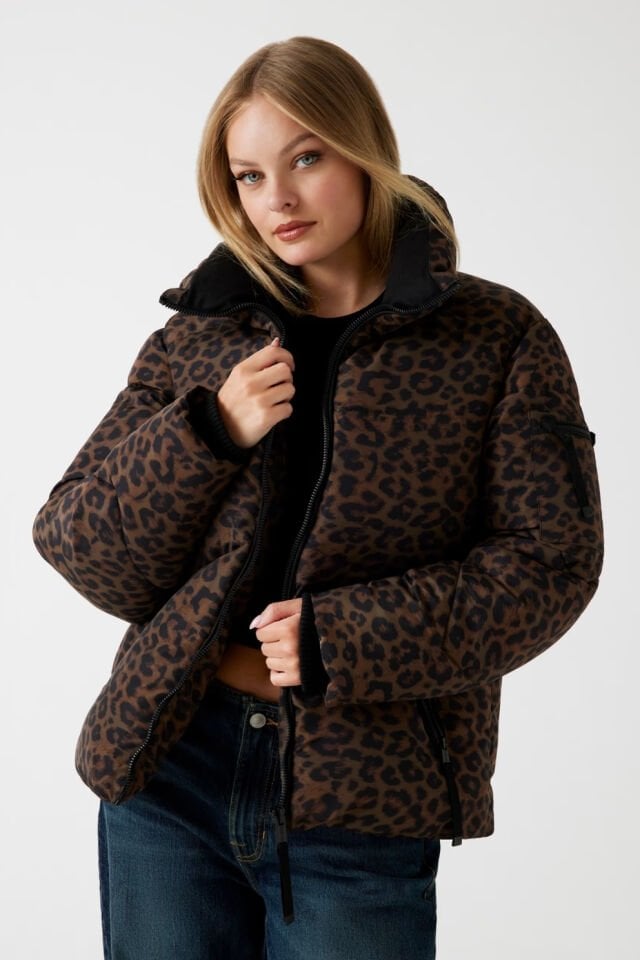 Guess Animalier Şişme Mont