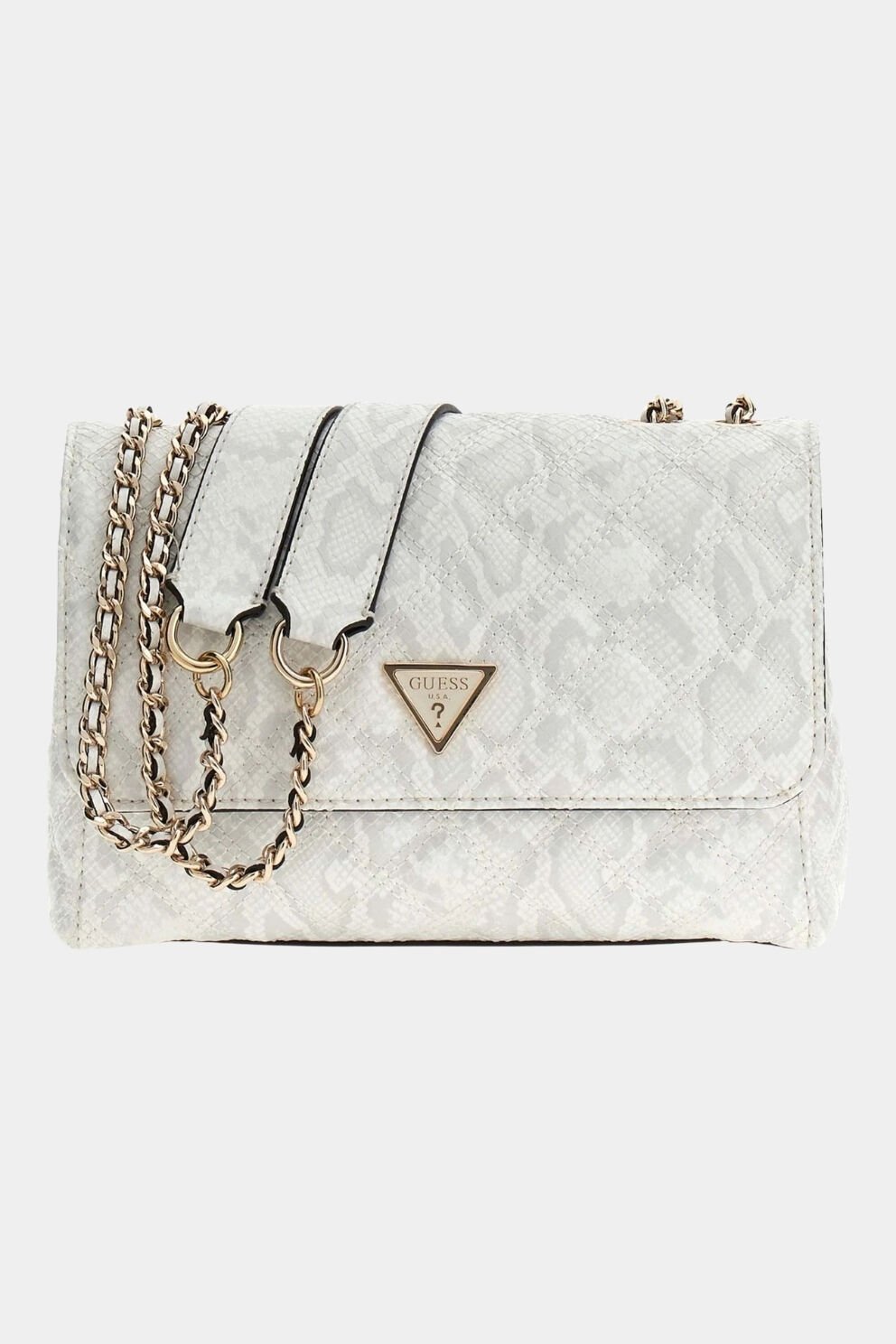 Guess Giully II 2 Bölmeli Kapaklı Omuz Çantası Krem