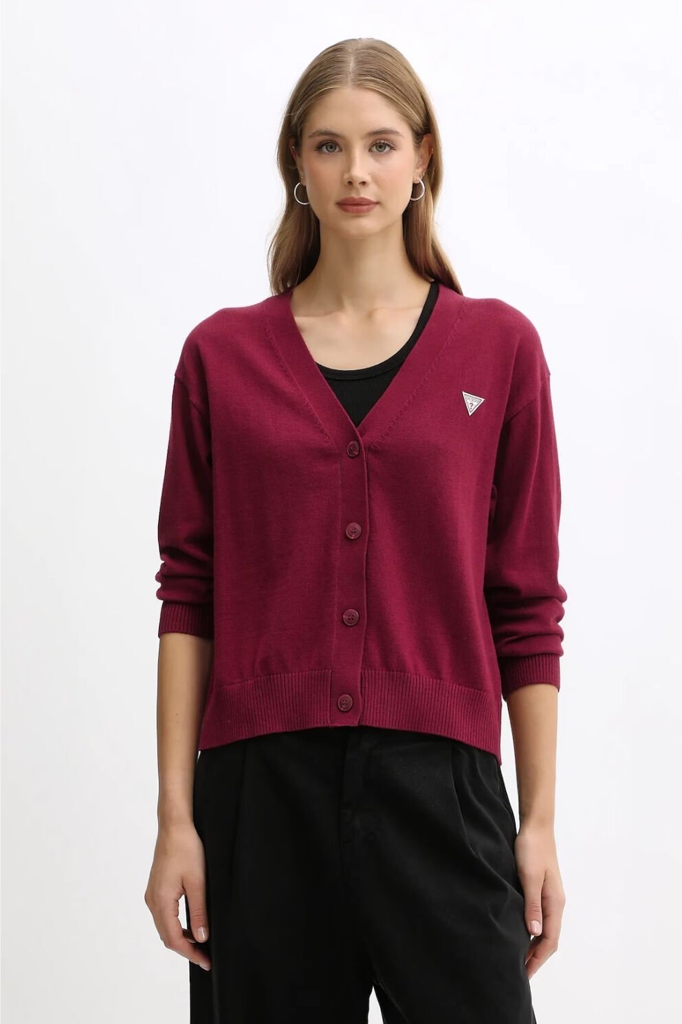 Guess İpek ve Yün Karışımı Mini Üçgen Hırka