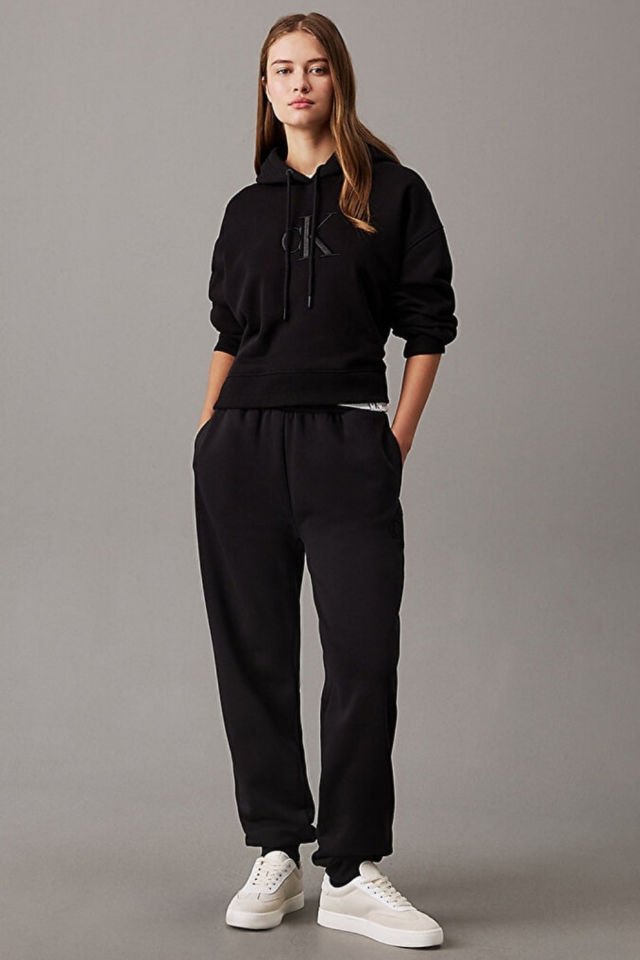 Calvin Klein Kadın Raised Embroidery Eşofman Altı Siyah