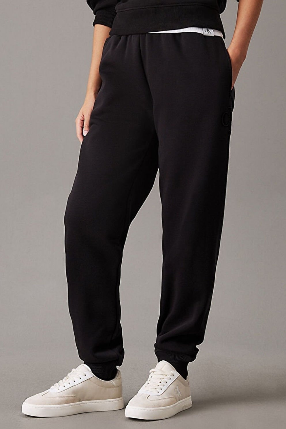 Calvin Klein Kadın Raised Embroidery Eşofman Altı Siyah
