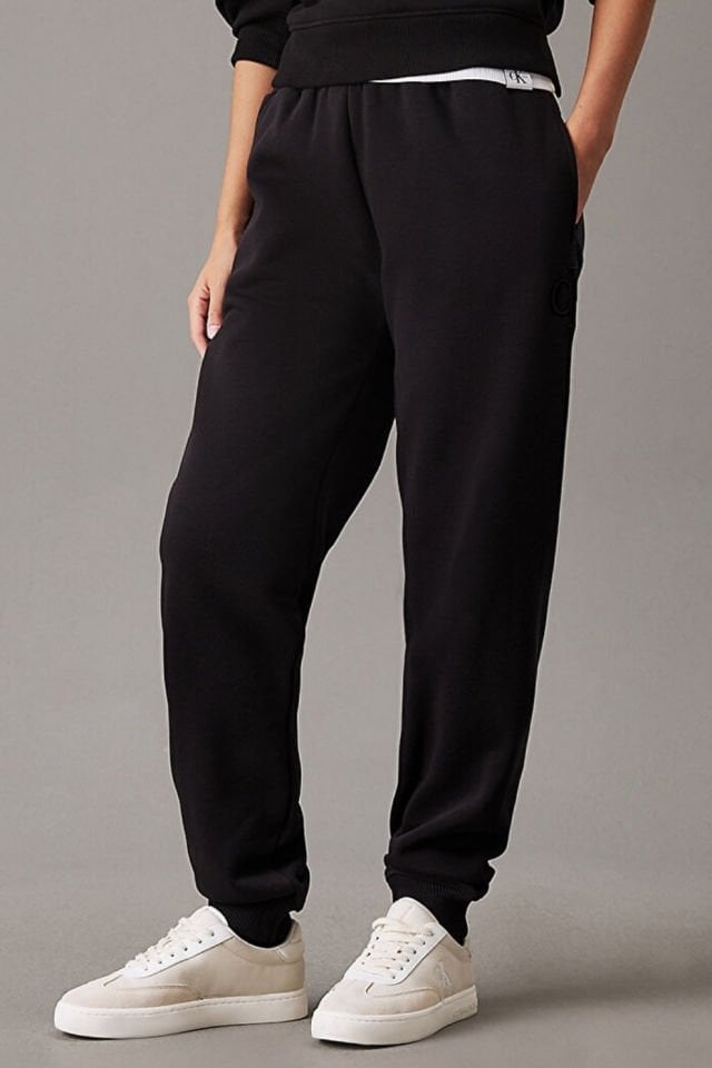 Calvin Klein Kadın Raised Embroidery Eşofman Altı Siyah