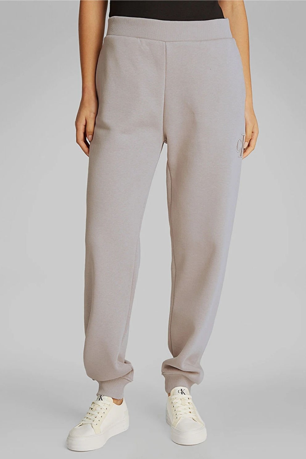 Calvin Klein Kadın Raised Embroidery Eşofman Altı Bej