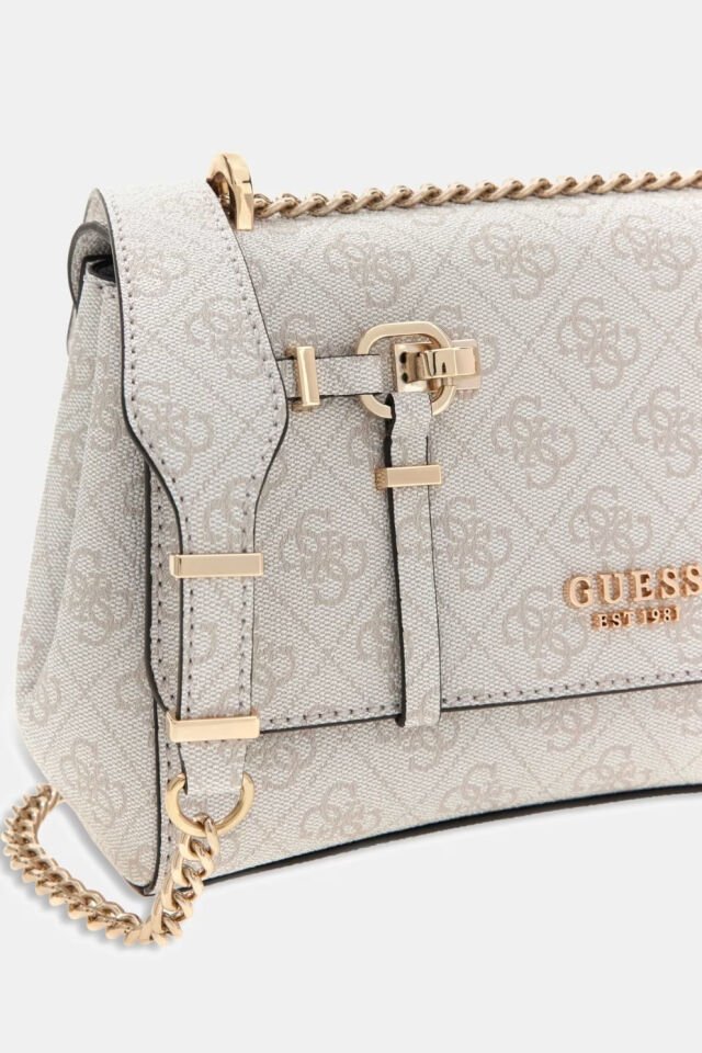 Guess Leona Logo Çapraz Askılı Çanta Beyaz