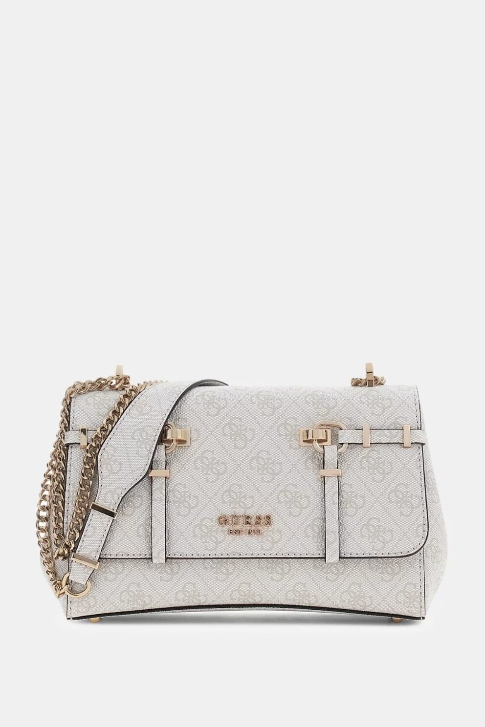 Guess Leona Logo Çapraz Askılı Çanta Beyaz