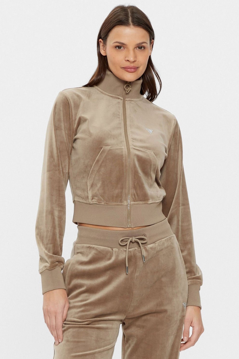 Guess Kadife Sweatshirt Bej