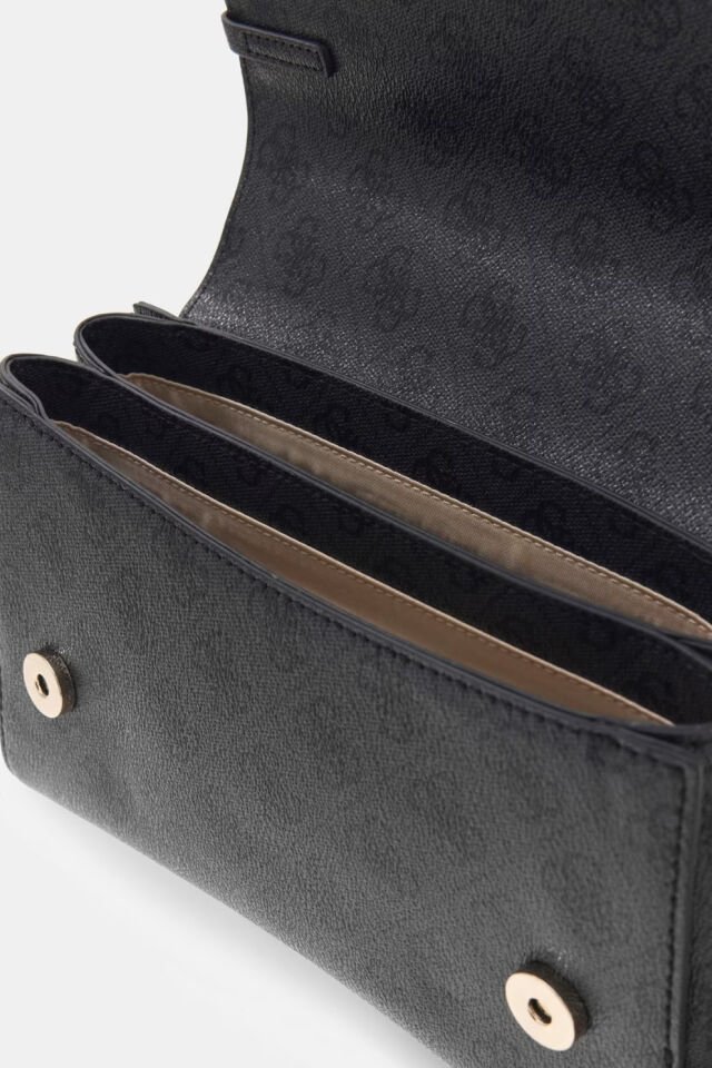 Guess Leona Logo Çapraz Askılı Çanta Siyah