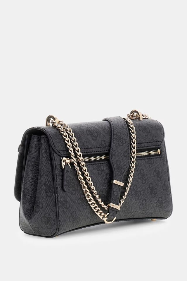 Guess Leona Logo Çapraz Askılı Çanta Siyah
