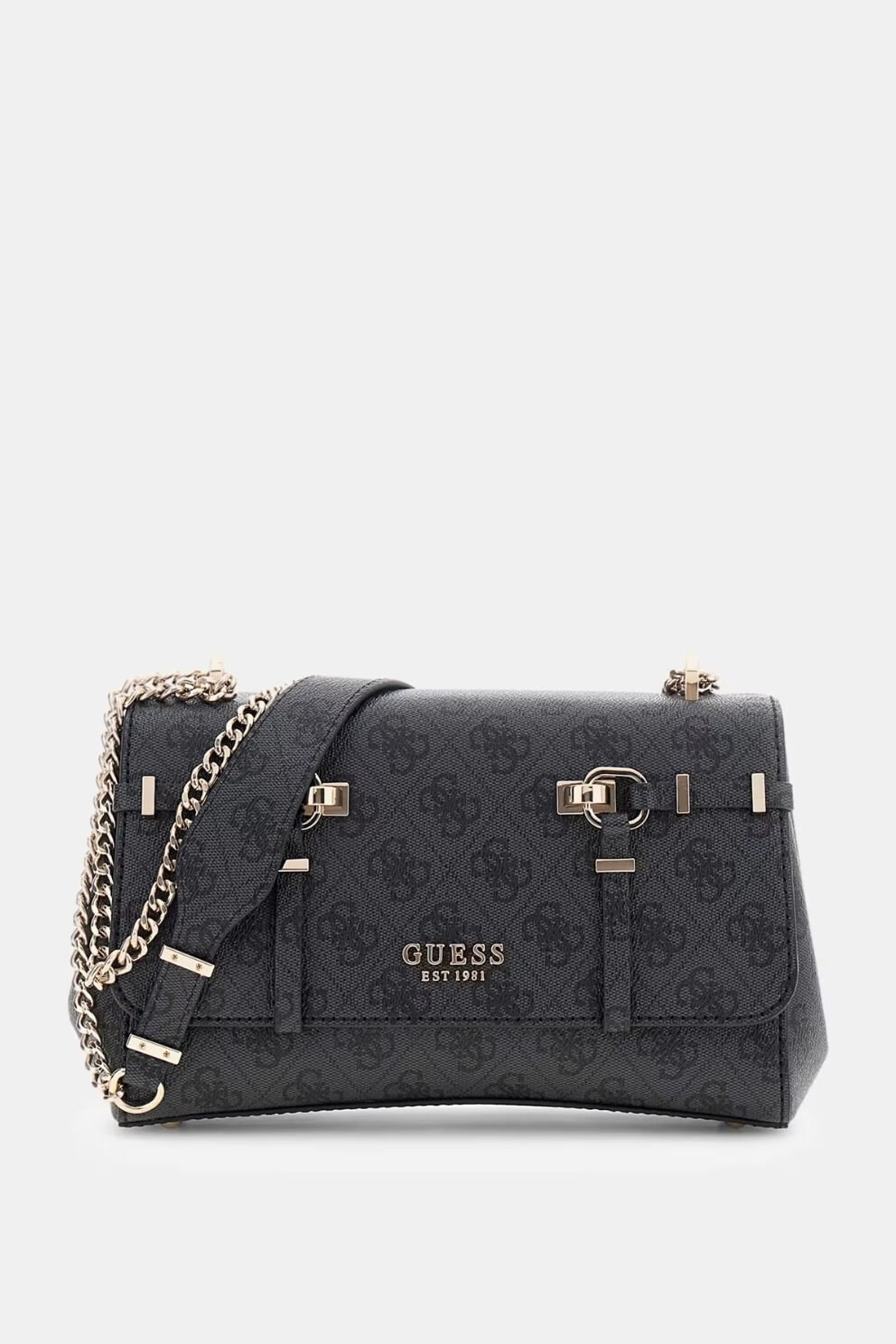 Guess Leona Logo Çapraz Askılı Çanta Siyah