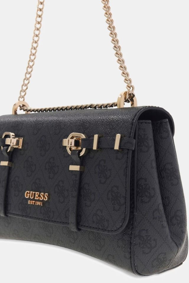 Guess Leona Logo Çapraz Askılı Çanta Siyah