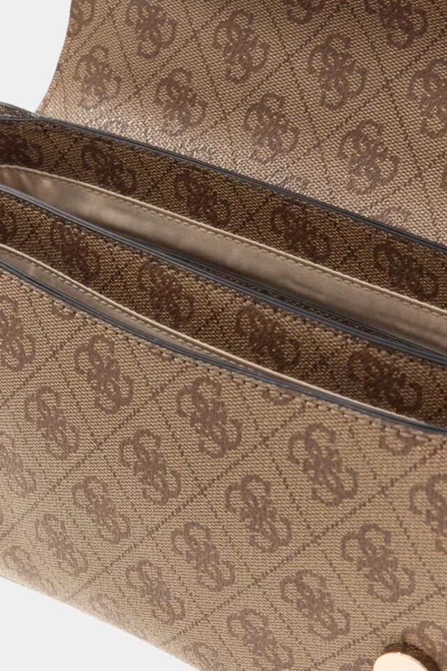 Guess Leona Logo Çapraz Askılı Çanta Kahve