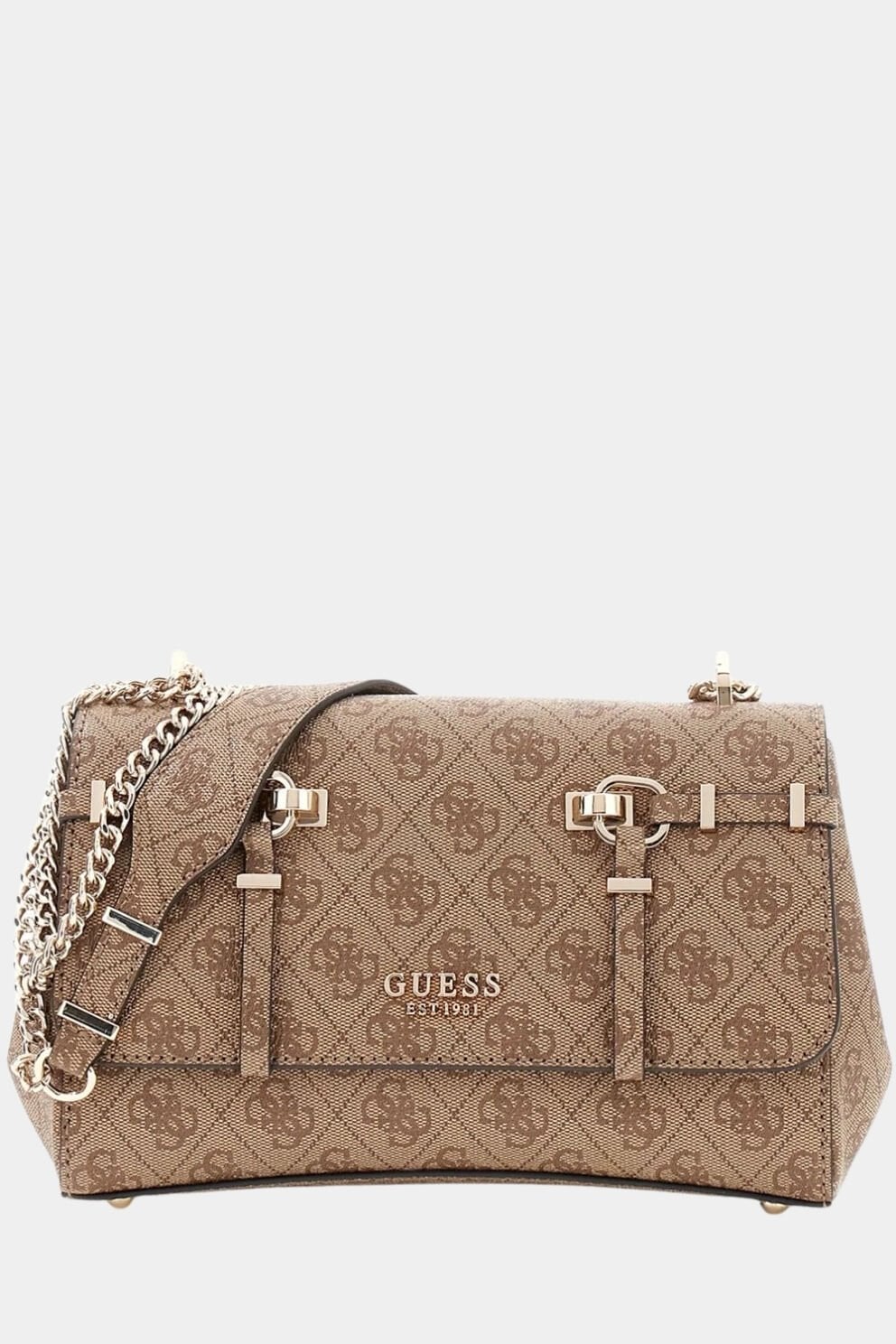 Guess Leona Logo Çapraz Askılı Çanta Kahve