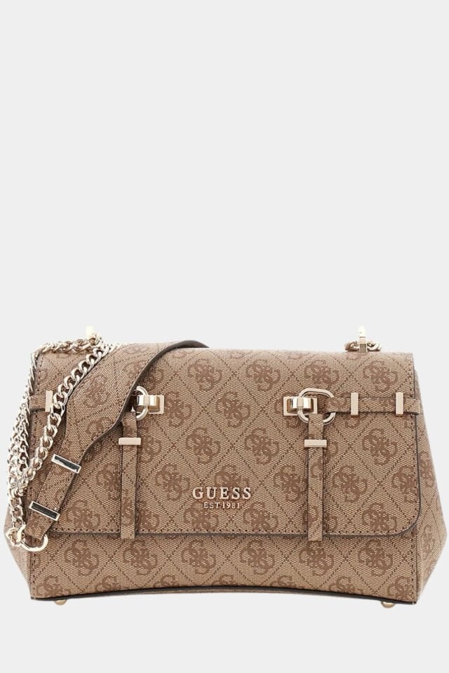 Guess Leona Logo Çapraz Askılı Çanta Kahve