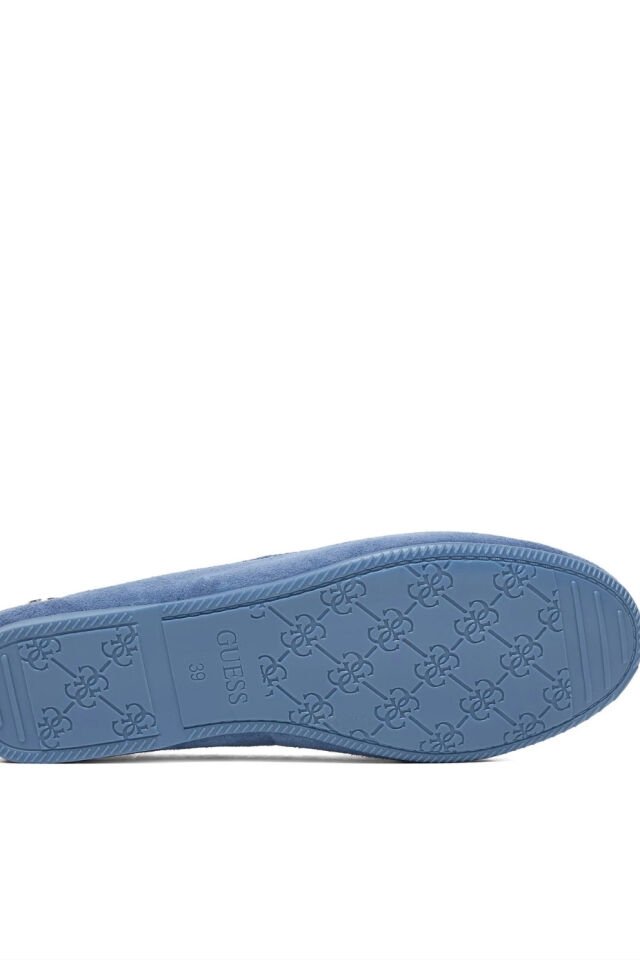 Guess Süet Kadın Mokasen Ayakkabı Fiyonk Detaylı Mavi