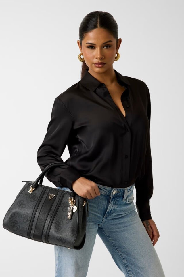 Guess Noelle Logolu El Çantası Siyah