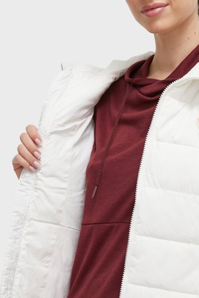 Guess Regular Fit Kapüşonlu Uzun Şişme Bayan Mont Beyaz