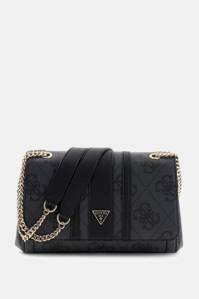 Guess  Noelle Logolu Omuz Çantası Siyah