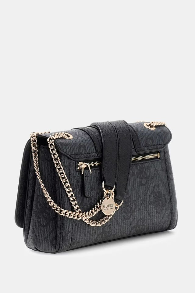 Guess  Noelle Logolu Omuz Çantası Siyah