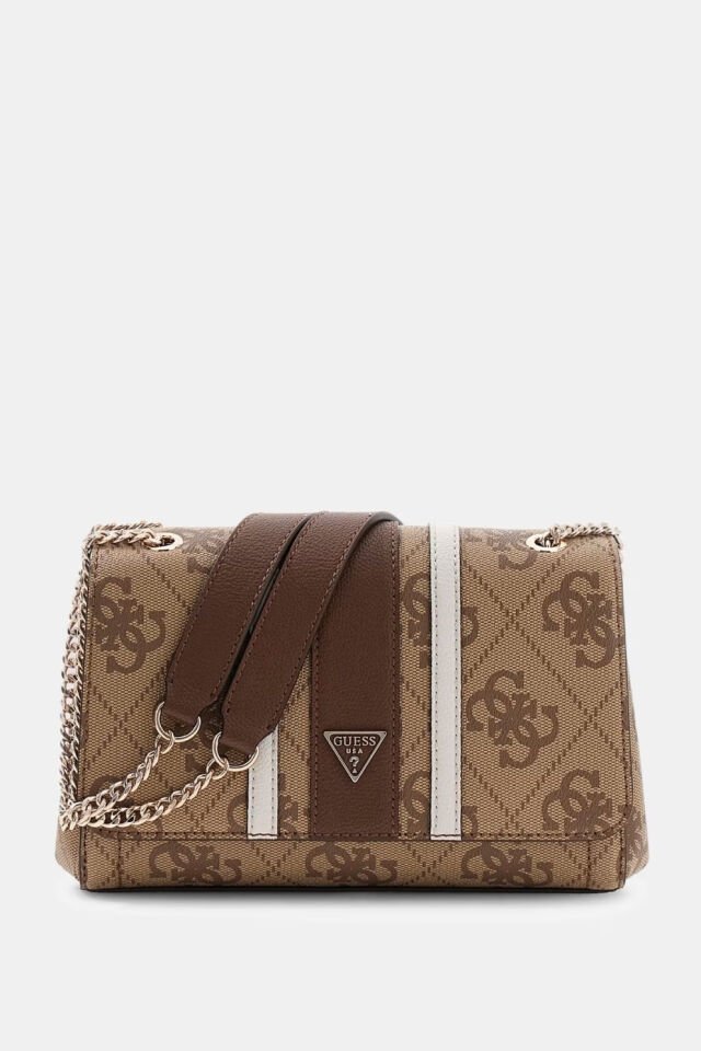 Guess  Noelle Logolu Omuz Çantası Bej