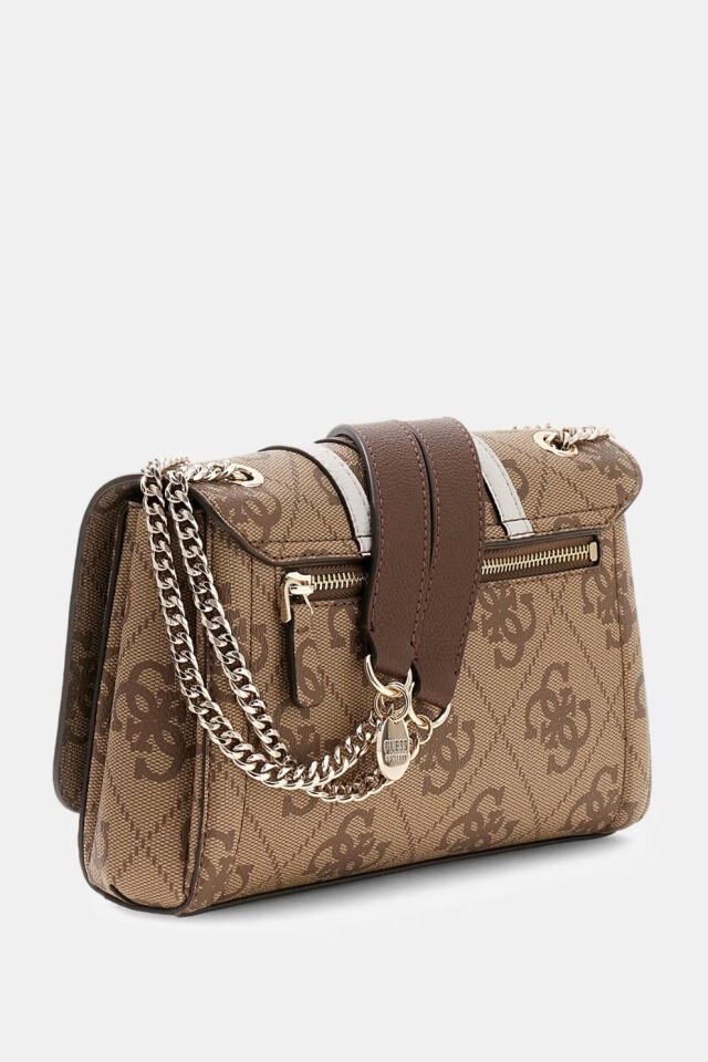 Guess  Noelle Logolu Omuz Çantası Bej