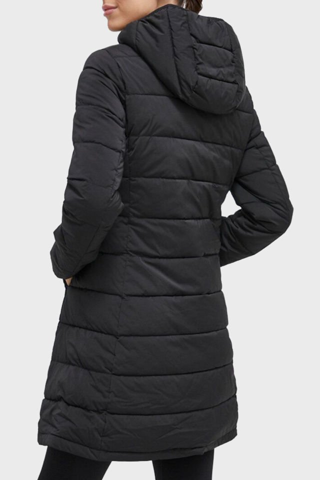 Guess Regular Fit Kapüşonlu Uzun Şişme Bayan Mont Siyah