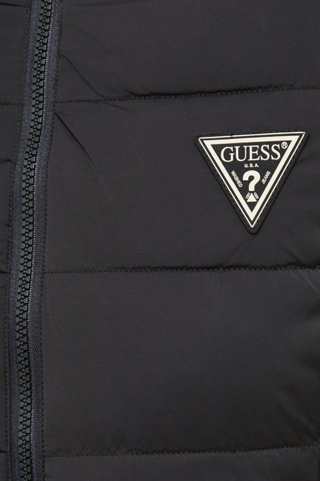 Guess Regular Fit Kapüşonlu Uzun Şişme Bayan Mont Siyah