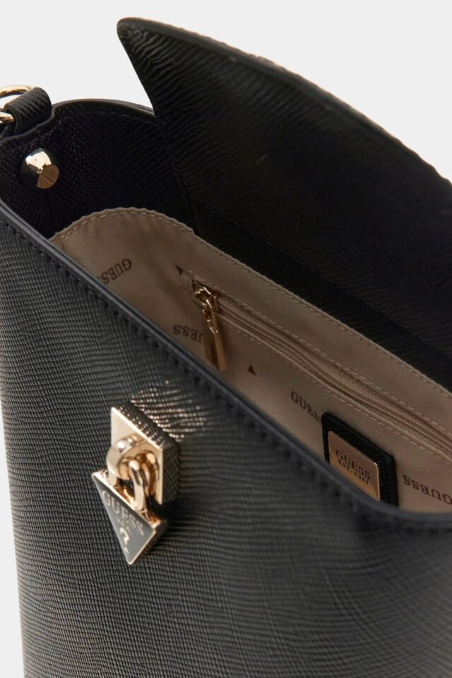 Guess Patsie Üstten Saplı Kova Çanta Siyah