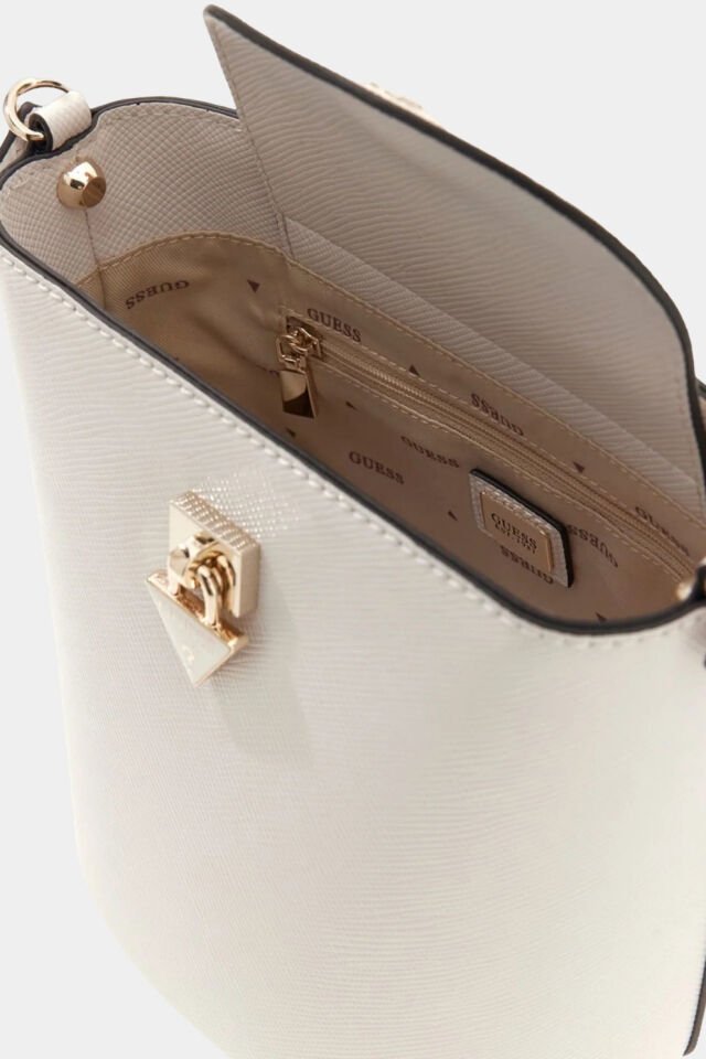 Guess Patsie Üstten Saplı Kova Çanta Beyaz