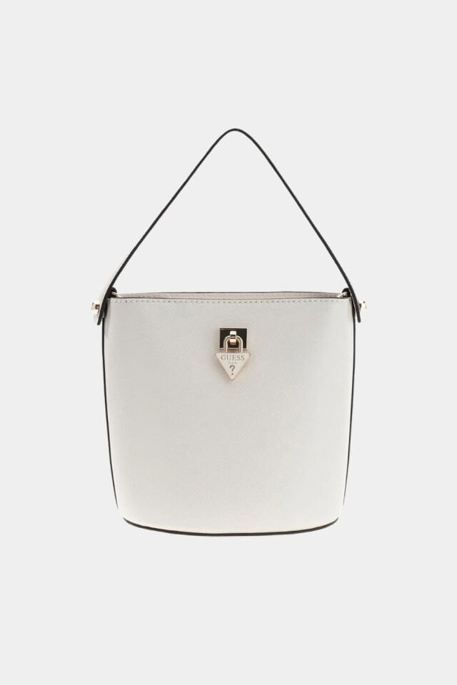 Guess Patsie Üstten Saplı Kova Çanta Beyaz