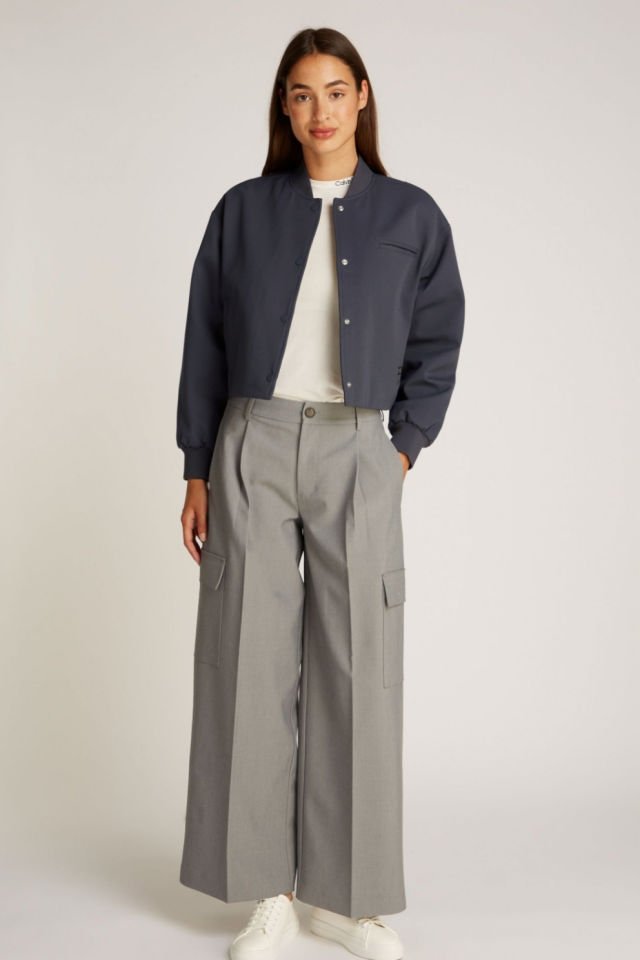 Calvin Klein  Regular Fit Düğme Kapamalı Cep Detaylı Ceket Mavi