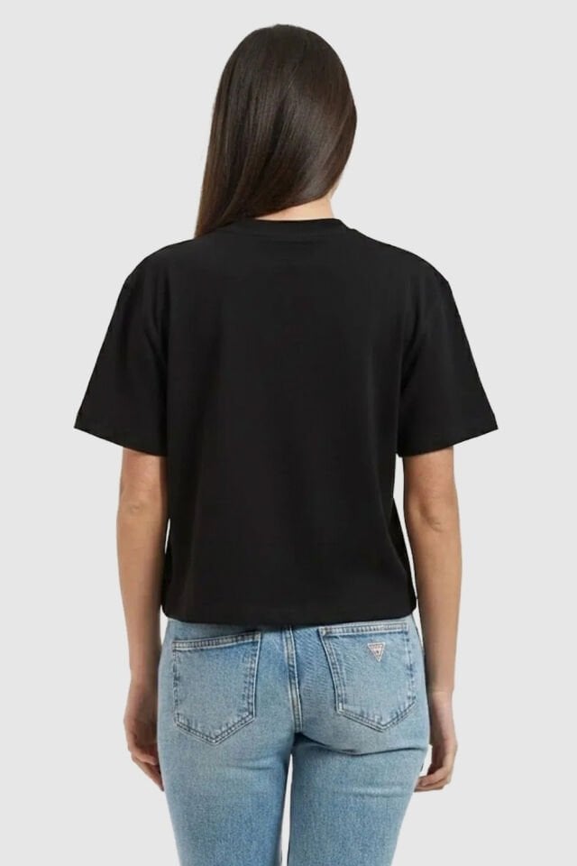 Guess Boxy logo T-shirt Siyah