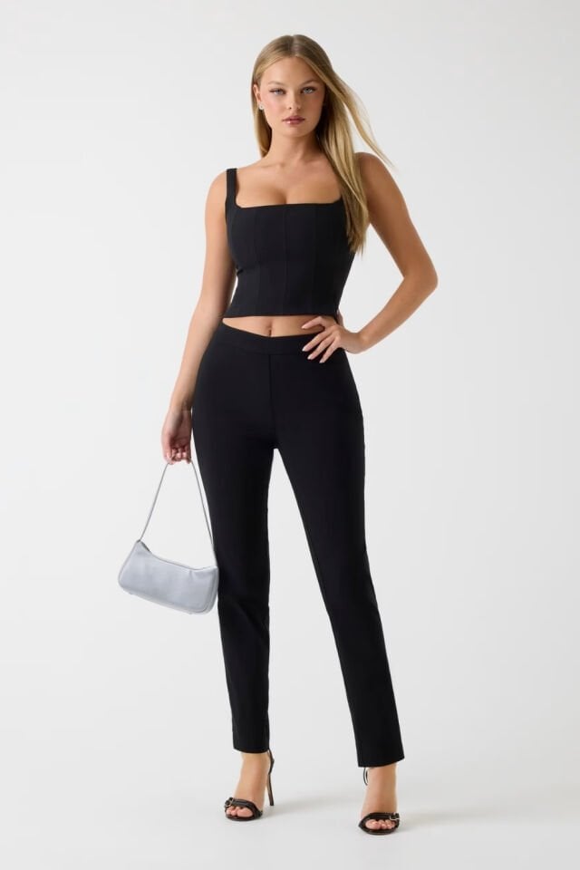 Guess Slim Fit Normal Bel Pantolon Siyah