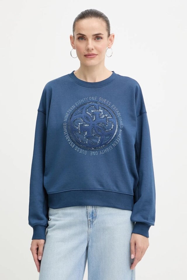 Guess Sweatshirt 4G Logolu Mavi