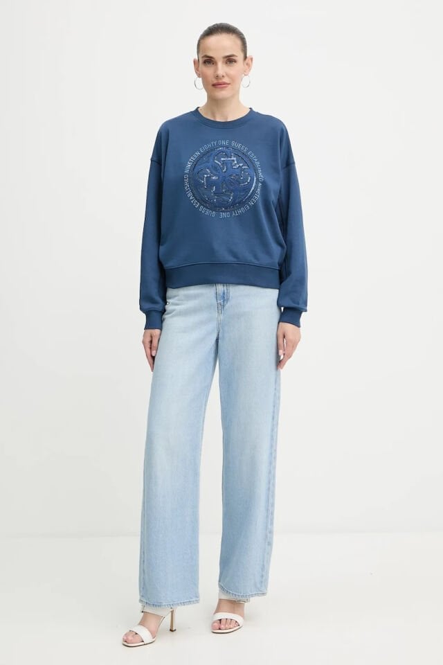 Guess Sweatshirt 4G Logolu Mavi