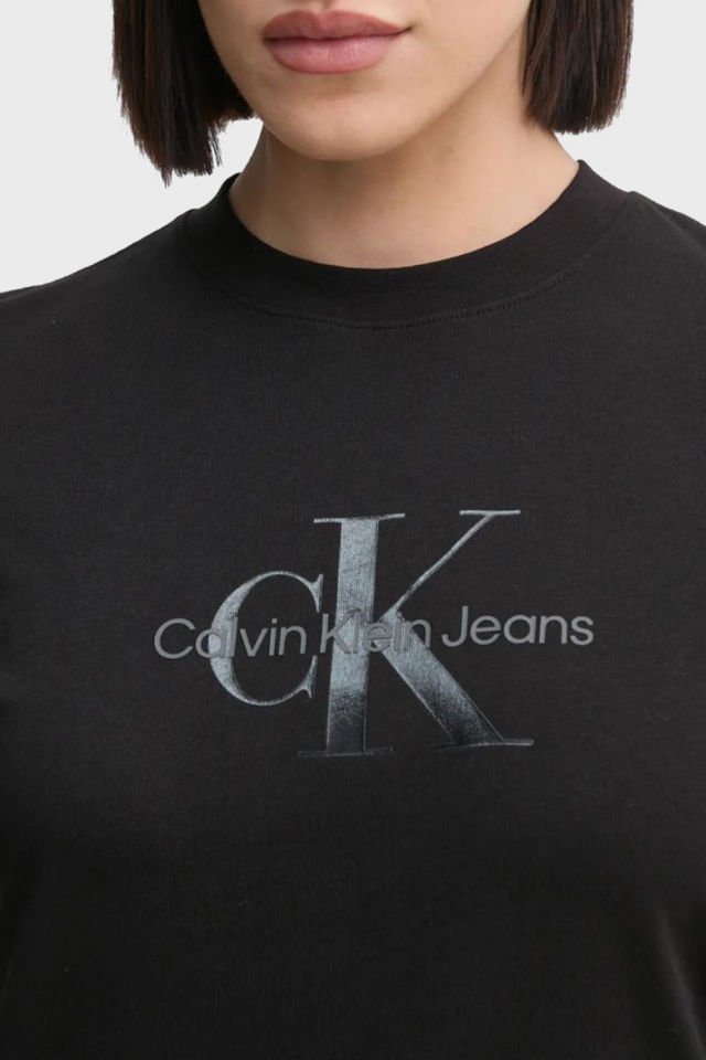 Calvin Klein Pamuklu Regular Fit Bisiklet Yaka Logolu Tişört Siyah