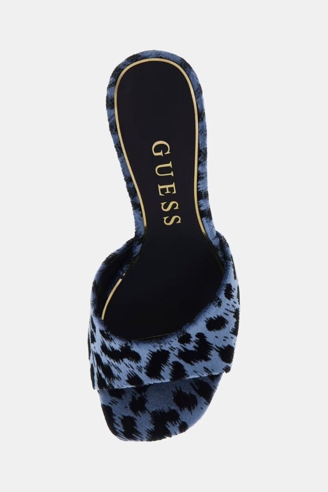 Guess Carisse Animalier Sandaletler Mavi