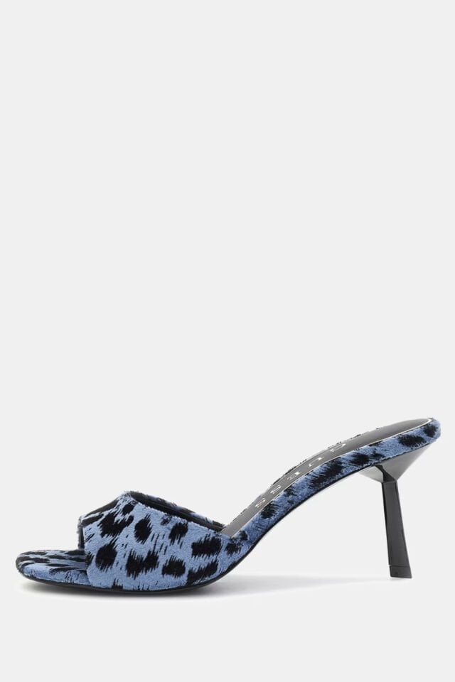 Guess Carisse Animalier Sandaletler Mavi