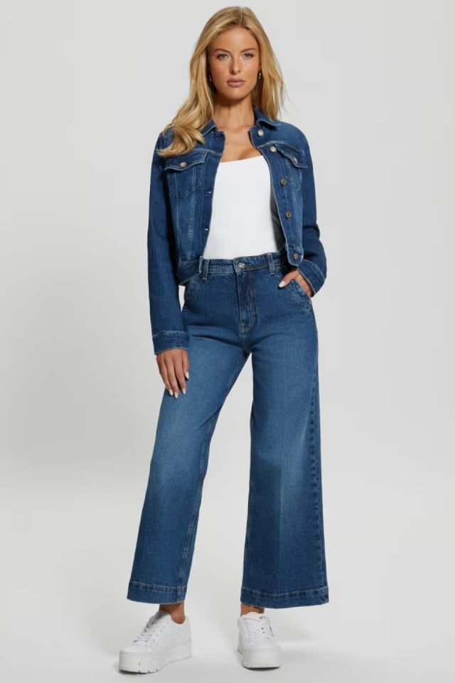 Guess Eco Dakota Geniş Kot Pantolon Mavi