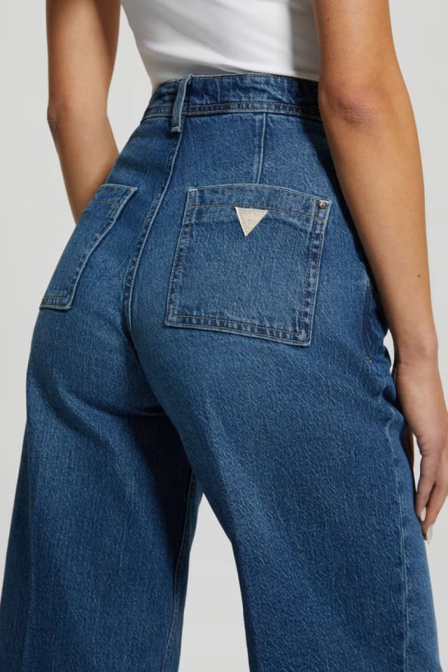 Guess Eco Dakota Geniş Kot Pantolon Mavi