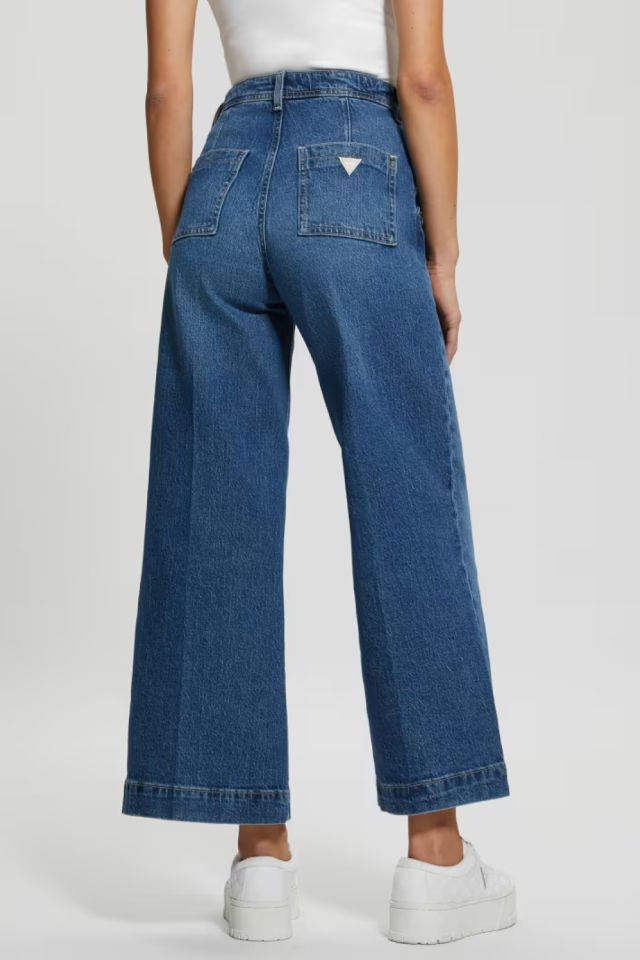 Guess Eco Dakota Geniş Kot Pantolon Mavi
