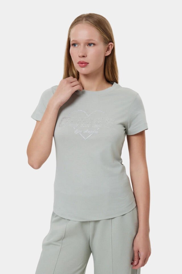 Guess Tişört Normal Kesim Yeşil