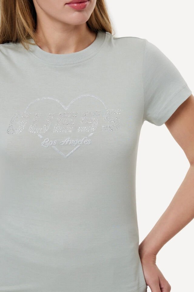 Guess Tişört Normal Kesim Yeşil