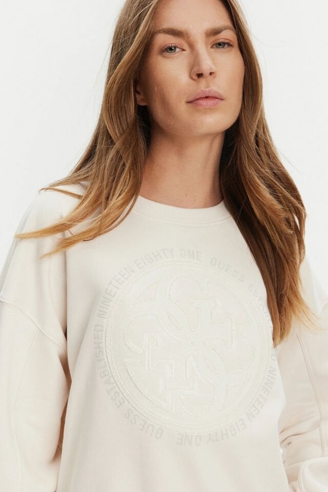 Guess Sweatshirt 4G Logolu Beyaz